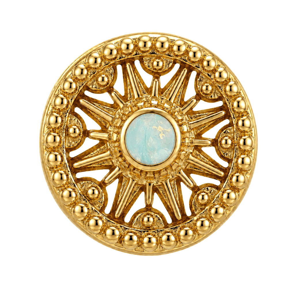 Sun Dial - 14K Gold Threadless/Threaded - piercing-zone.com