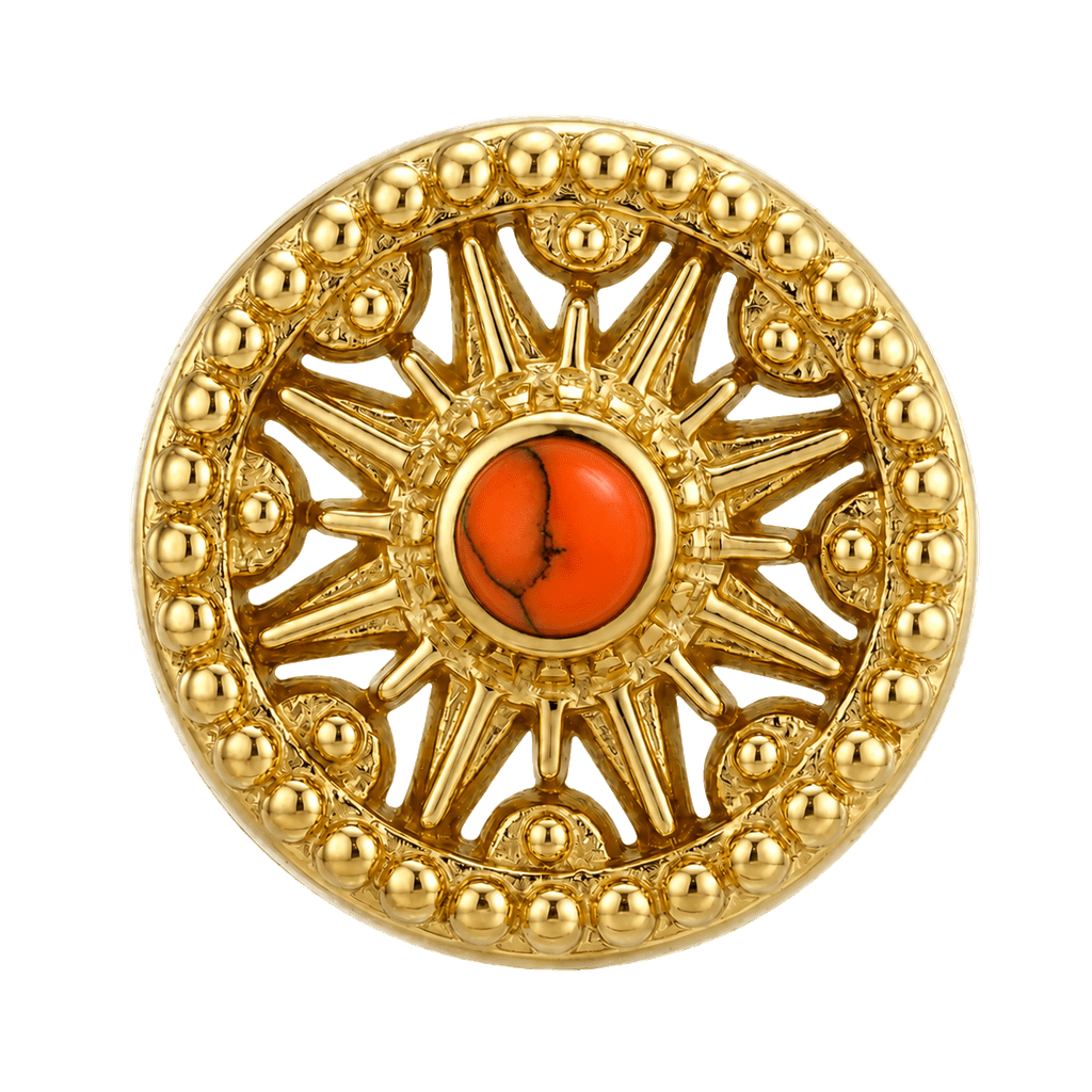 Sun Dial - 14K Gold Threadless/Threaded - piercing-zone.com