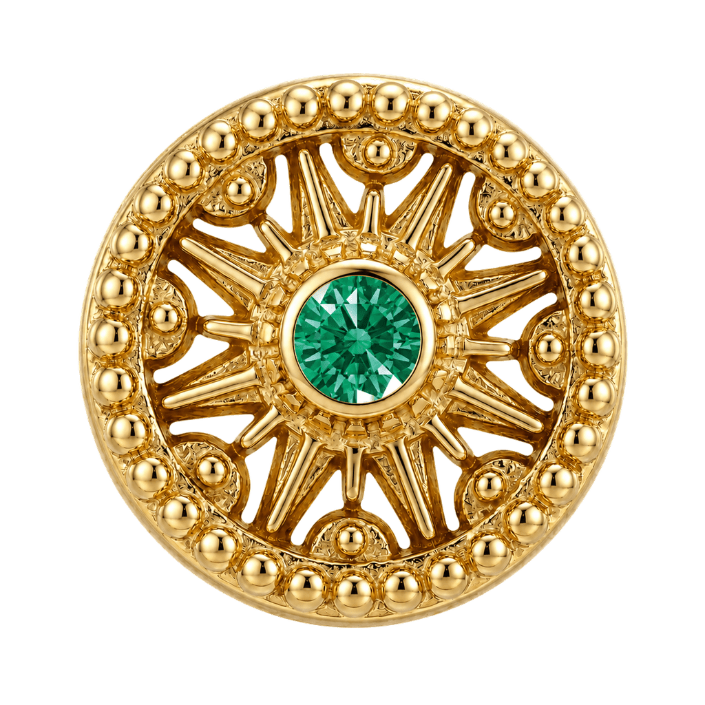 Sun Dial - 14K Gold Threadless/Threaded - piercing-zone.com