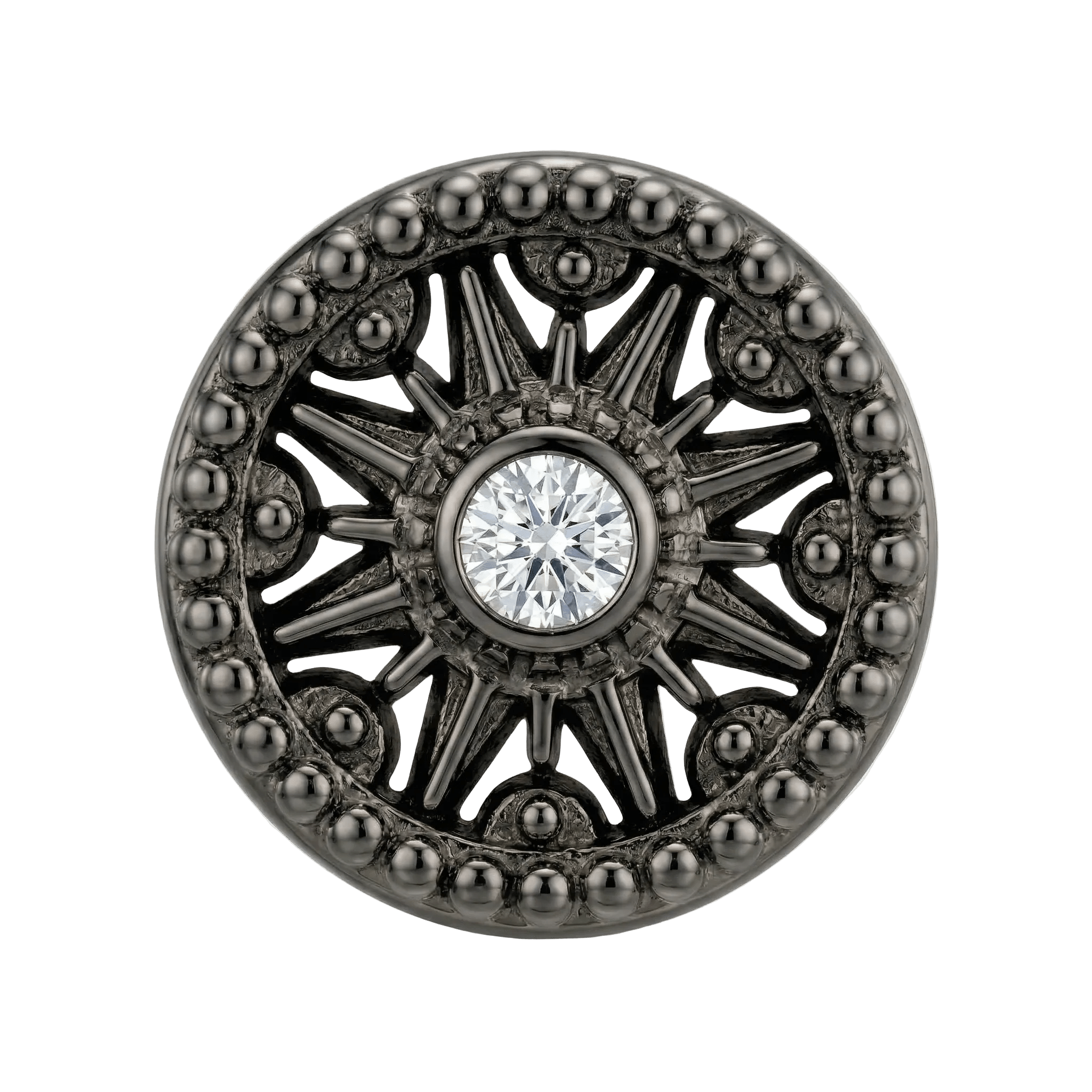 Sun Dial - 14K Gold Threadless/Threaded - piercing - zone.com
