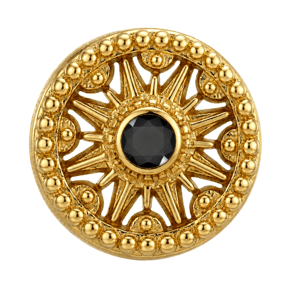 Sun Dial - 14K Gold Threadless/Threaded - piercing-zone.com