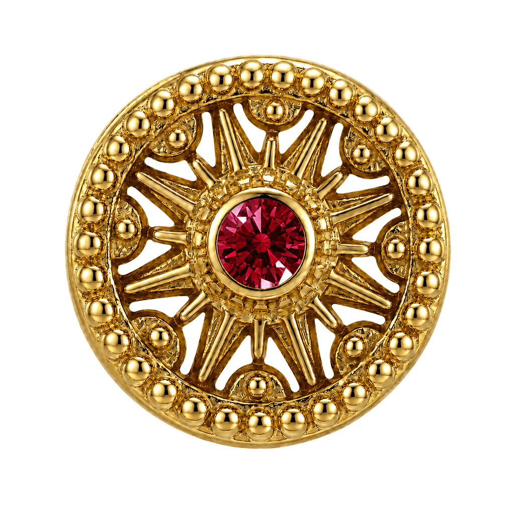 Sun Dial - 14K Gold Threadless/Threaded - piercing-zone.com