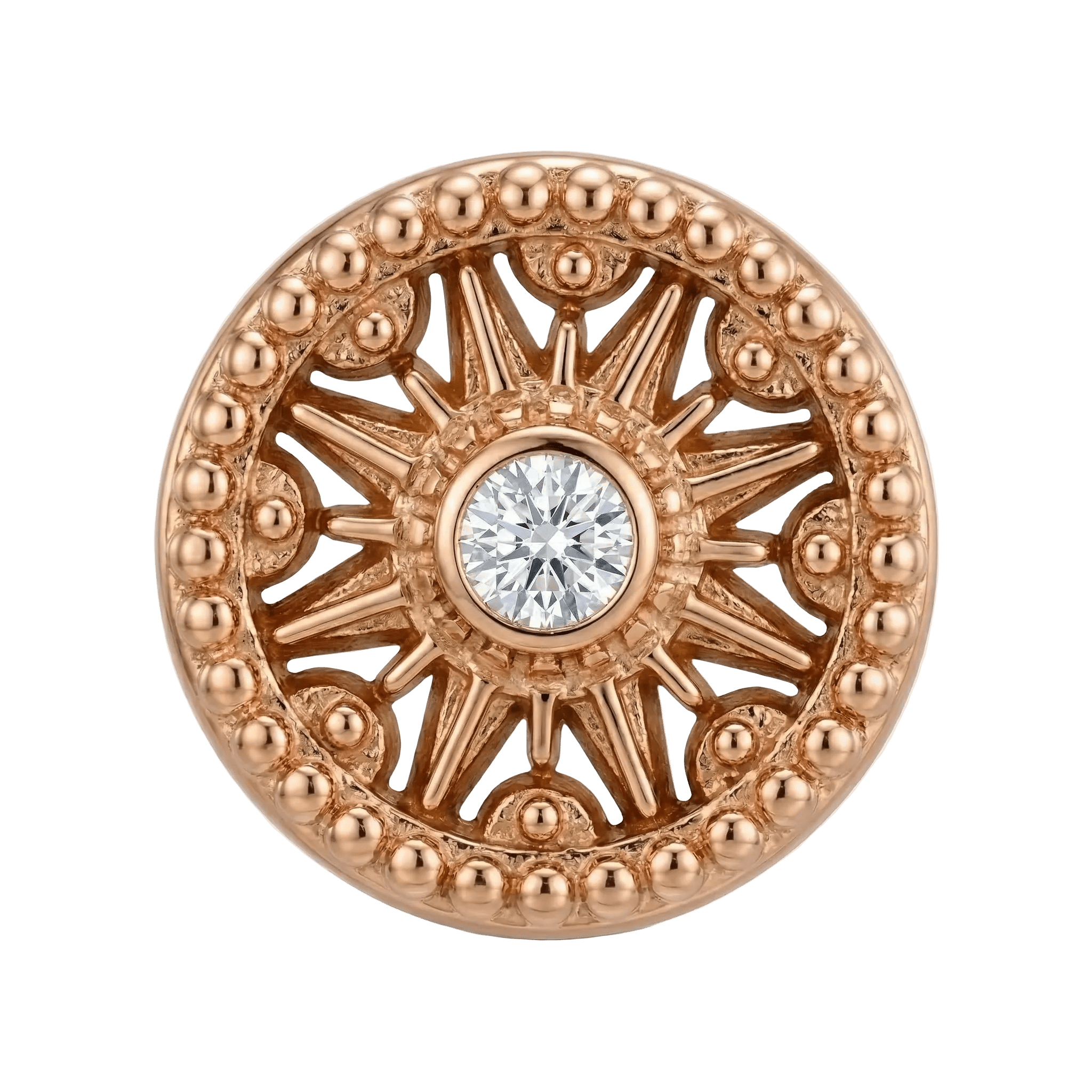 Sun Dial - 14K Gold Threadless/Threaded - piercing - zone.com