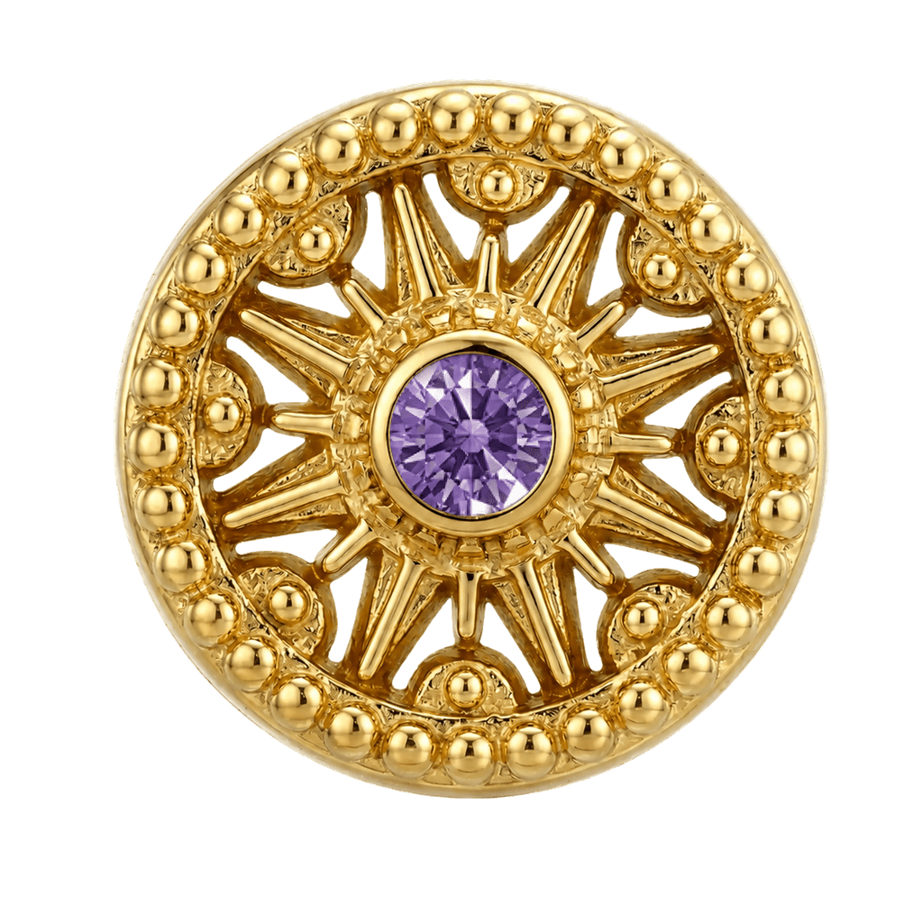 Sun Dial - 14K Gold Threadless/Threaded - piercing-zone.com