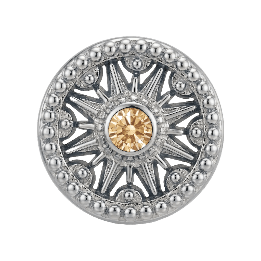 Sun Dial - 14K Gold Threadless/Threaded - piercing-zone.com