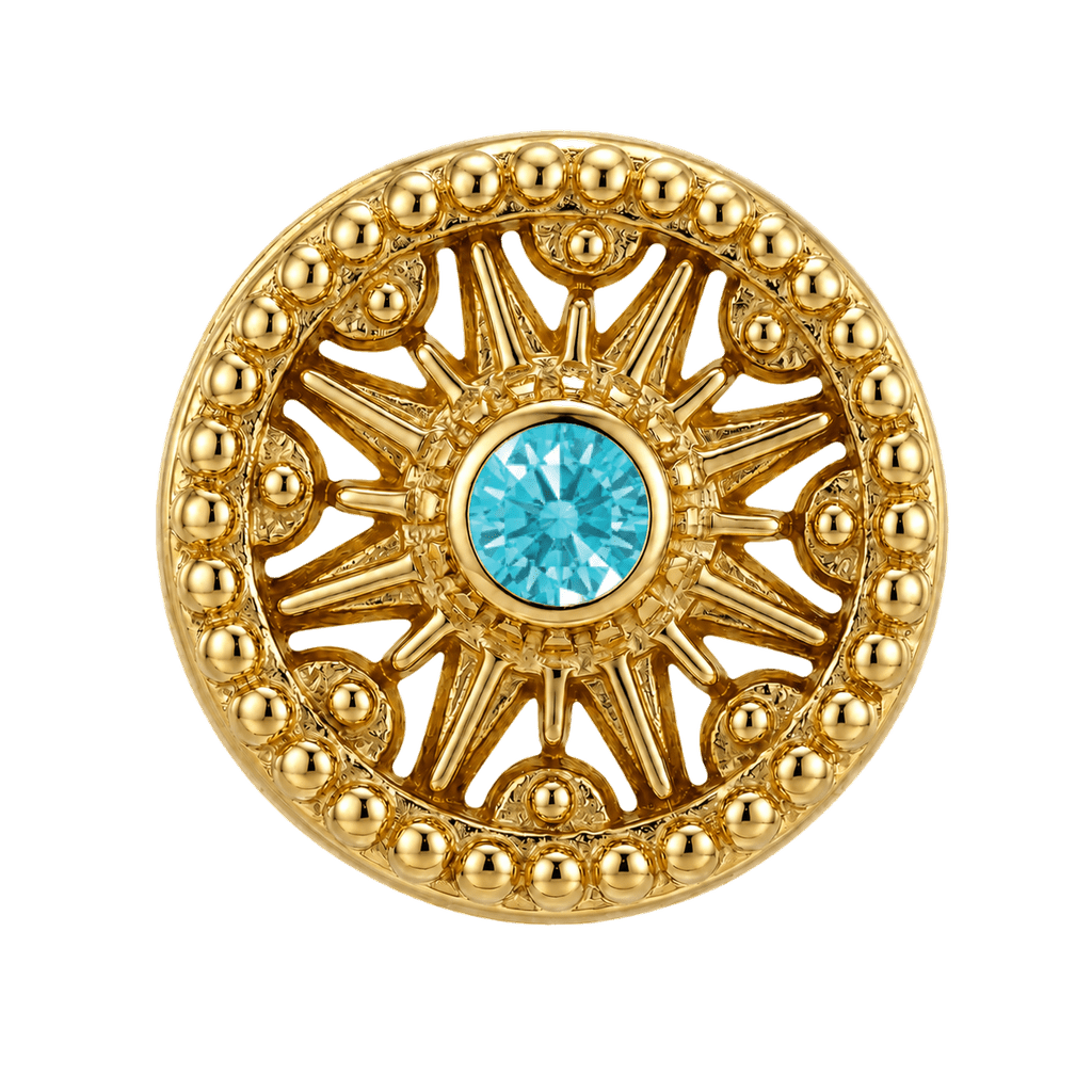 Sun Dial - 14K Gold Threadless/Threaded - piercing-zone.com