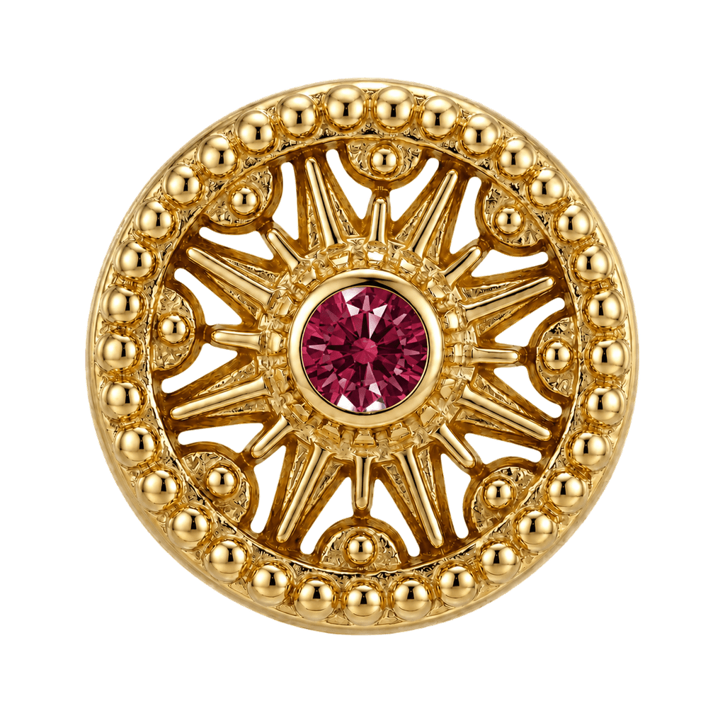 Sun Dial - 14K Gold Threadless/Threaded - piercing-zone.com