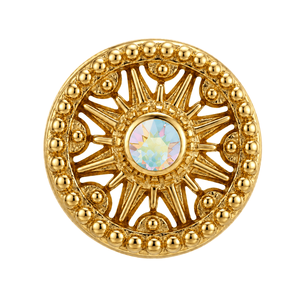 Sun Dial - 14K Gold Threadless/Threaded - piercing-zone.com