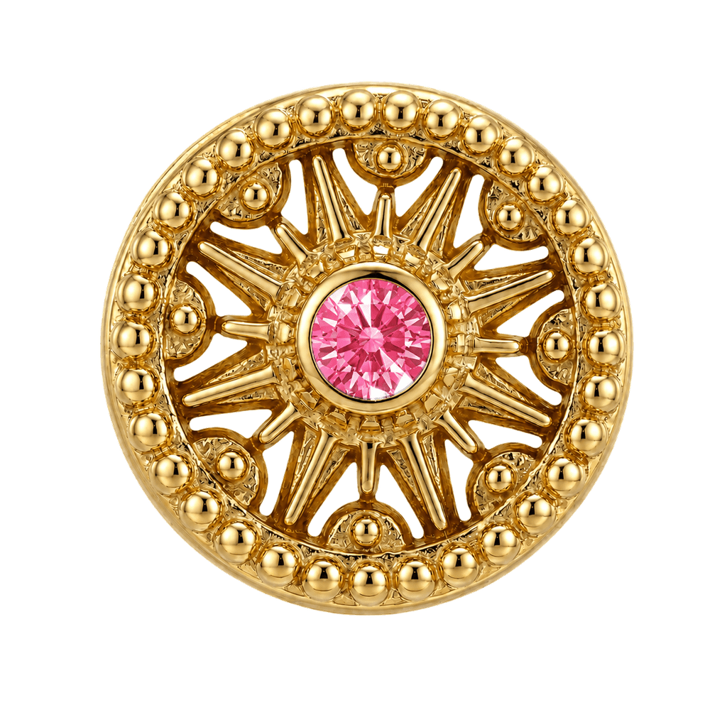 Sun Dial - 14K Gold Threadless/Threaded - piercing-zone.com