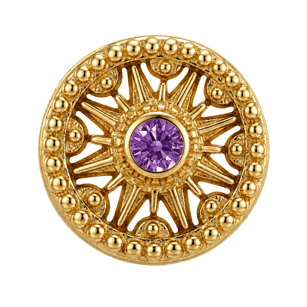 Sun Dial - 14K Gold Threadless/Threaded - piercing-zone.com
