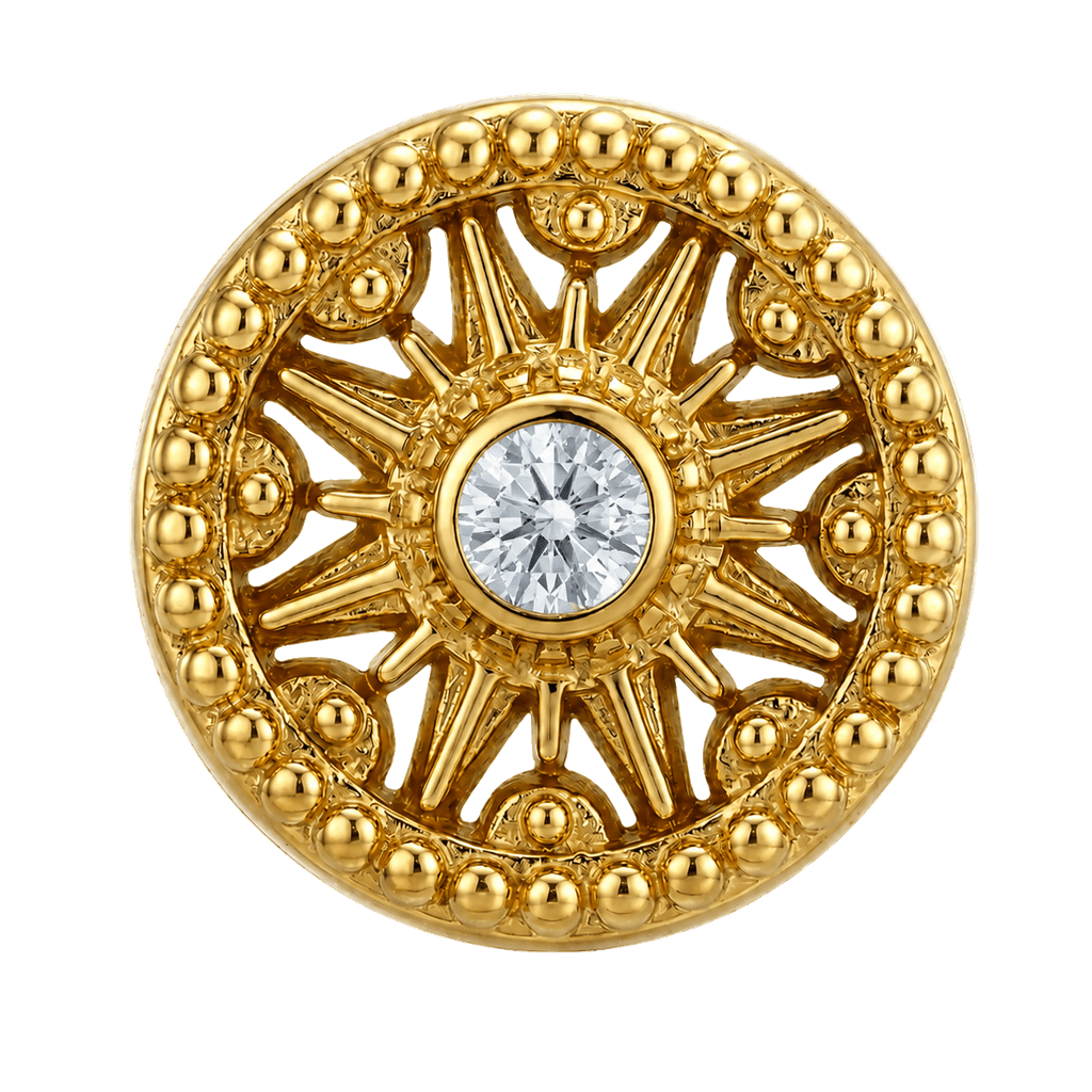 Sun Dial - 14K Gold Threadless/Threaded - piercing-zone.com