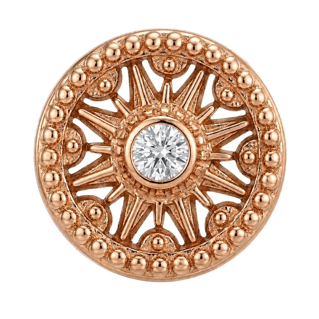 Sun Dial - 14K Gold Threadless/Threaded - piercing-zone.com