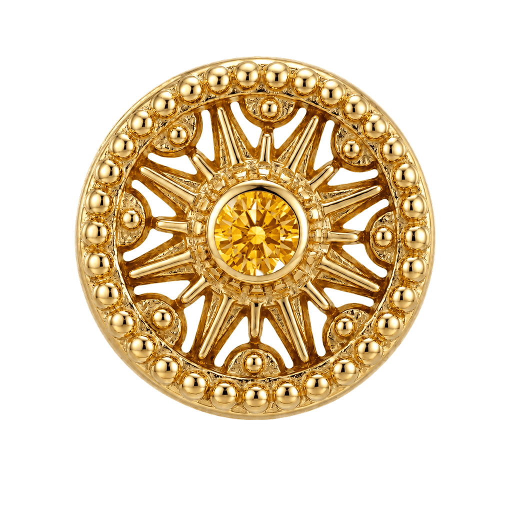 Sun Dial - 14K Gold Threadless/Threaded - piercing-zone.com