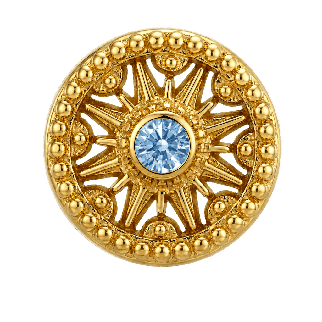 Sun Dial - 14K Gold Threadless/Threaded - piercing-zone.com