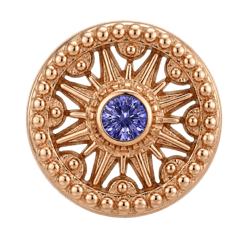 Sun Dial - 14K Gold Threadless/Threaded - piercing-zone.com