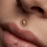 Sun Dial - 14K Gold Threadless/Threaded - piercing - zone.com