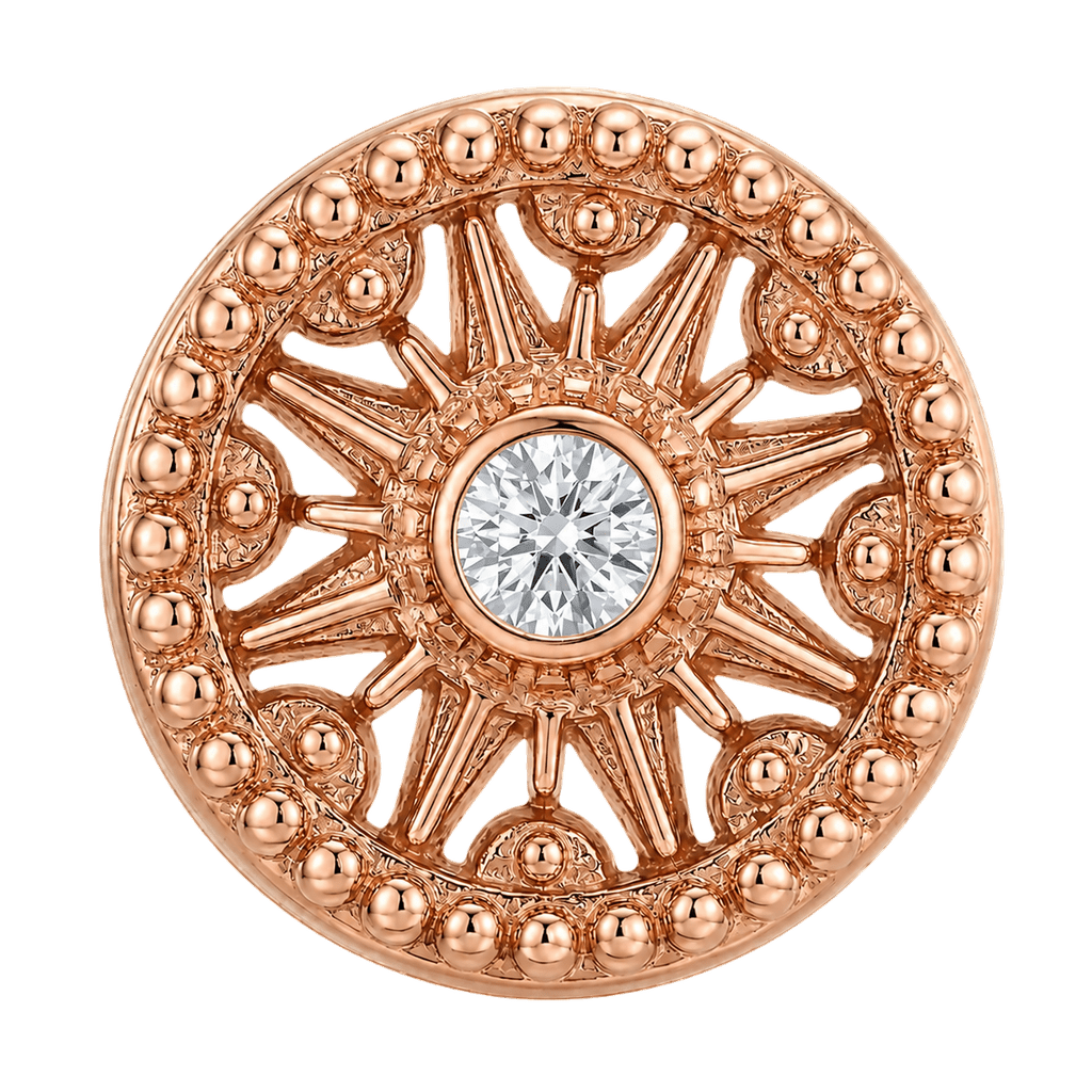 Sun Dial - 14K Gold Threadless/Threaded - piercing-zone.com