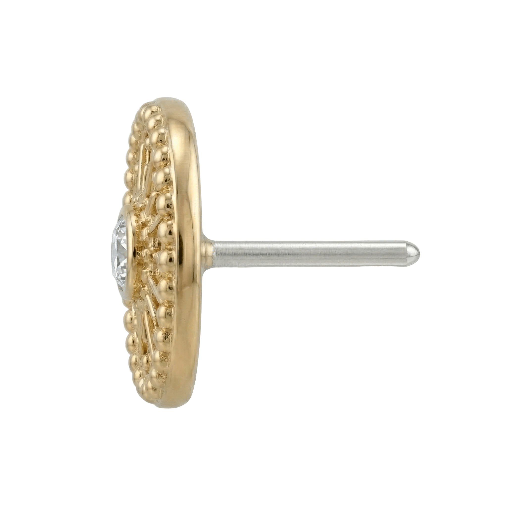 Sun Dial - 14K Gold Threadless/Threaded - piercing - zone.com