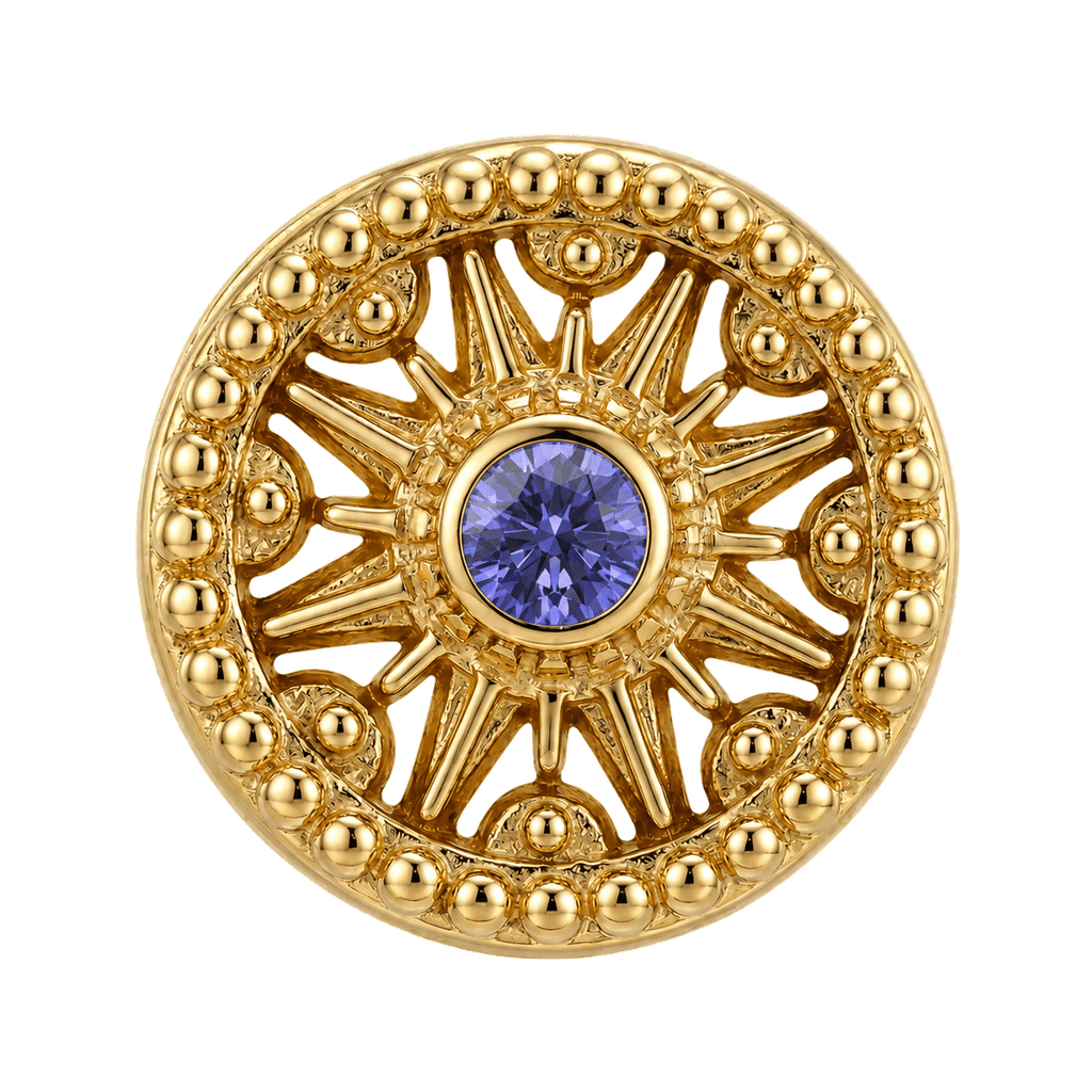 Sun Dial - 14K Gold Threadless/Threaded - piercing-zone.com