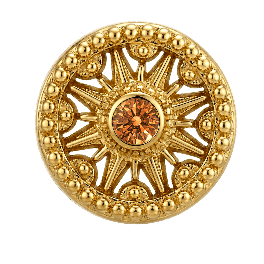 Sun Dial - 14K Gold Threadless/Threaded - piercing-zone.com