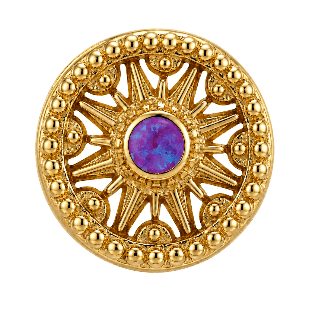Sun Dial - 14K Gold Threadless/Threaded - piercing-zone.com