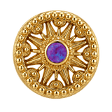 Sun Dial - 14K Gold Threadless/Threaded - piercing-zone.com