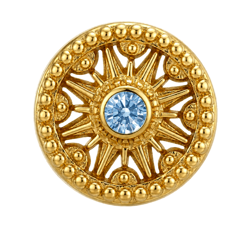 Sun Dial - 14K Gold Threadless/Threaded