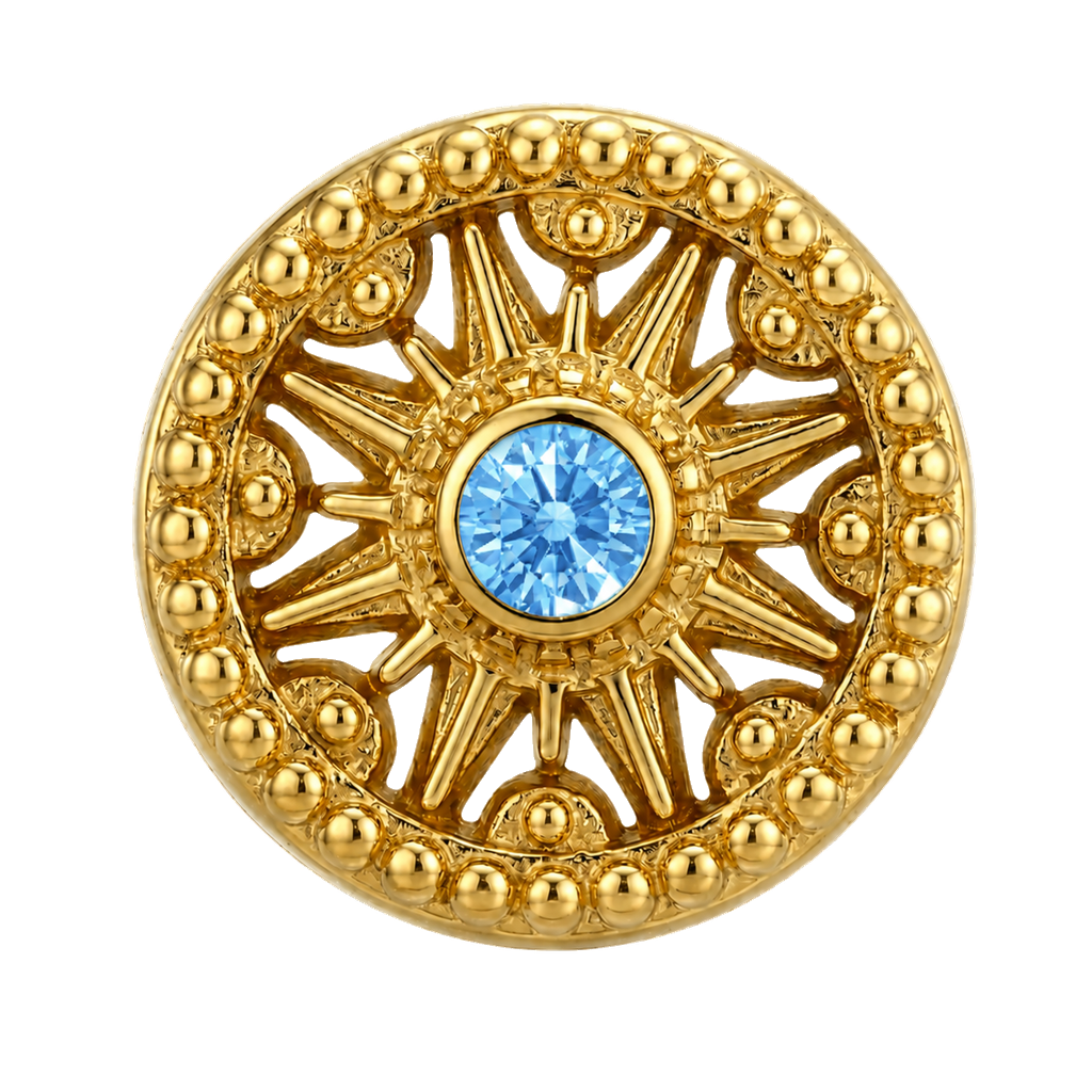 Sun Dial - 14K Gold Threadless/Threaded