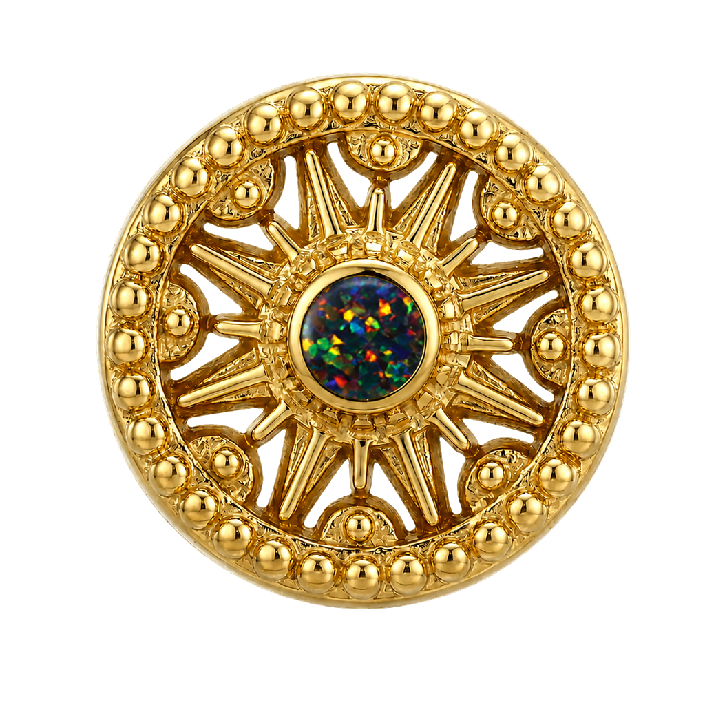 Sun Dial - 14K Gold Threadless/Threaded