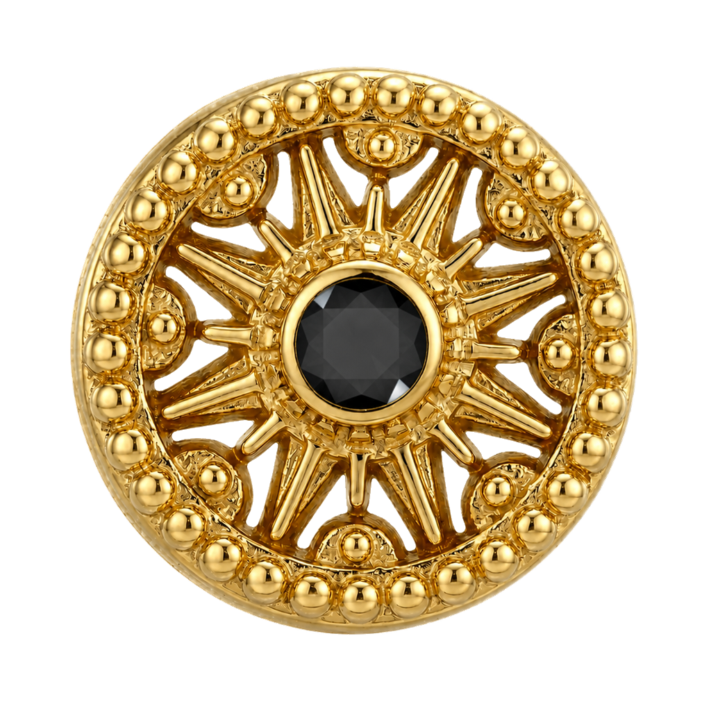 Sun Dial - 14K Gold Threadless/Threaded