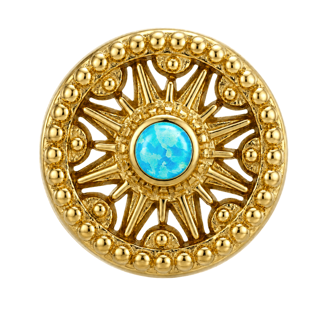 Sun Dial - 14K Gold Threadless/Threaded