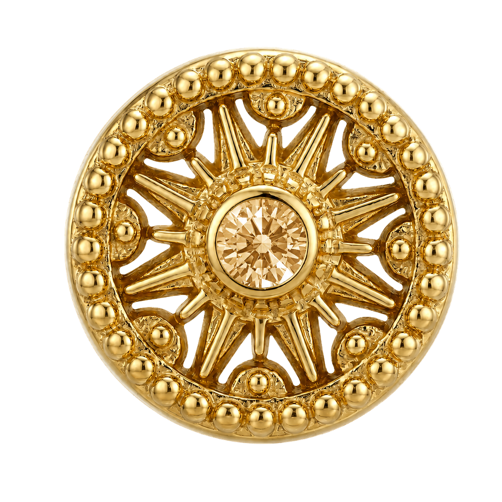 Sun Dial - 14K Gold Threadless/Threaded