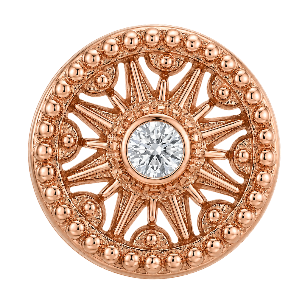 Sun Dial - 14K Gold Threadless/Threaded