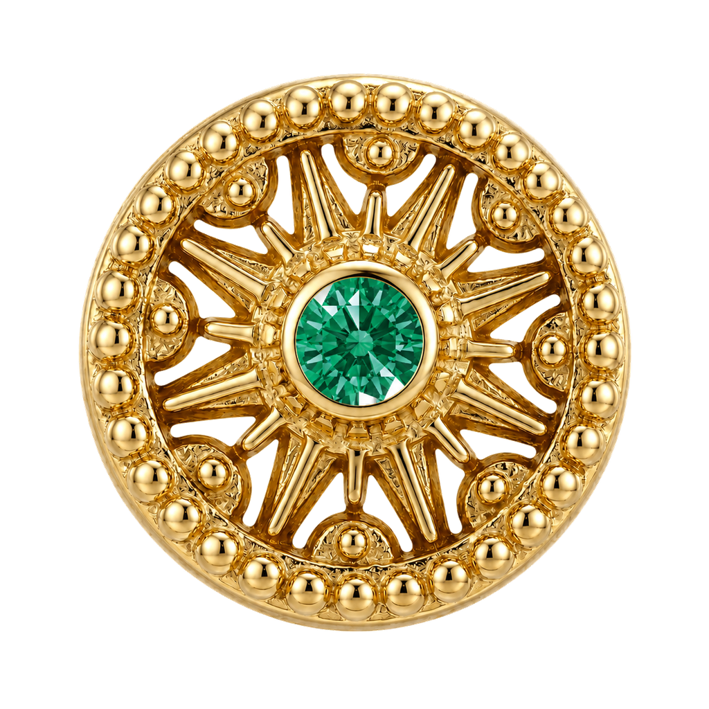 Sun Dial - 14K Gold Threadless/Threaded