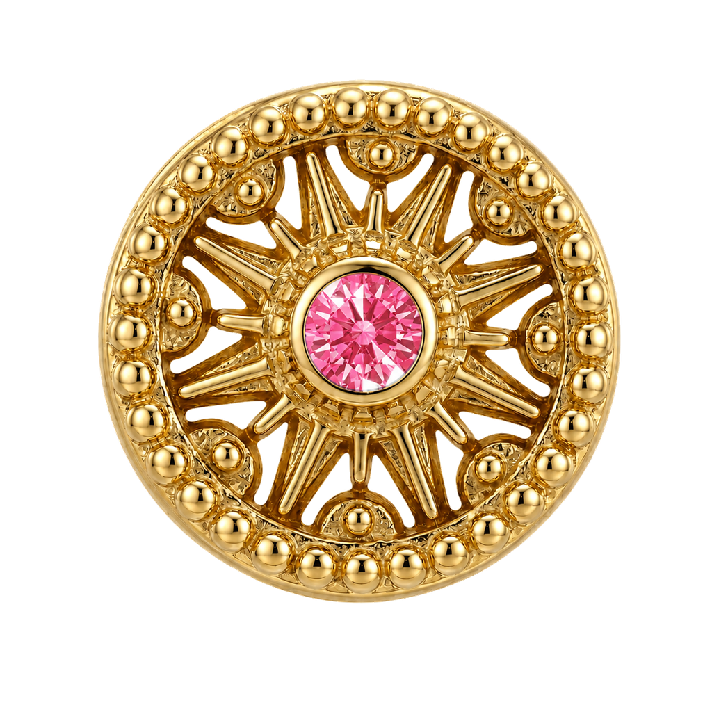 Sun Dial - 14K Gold Threadless/Threaded