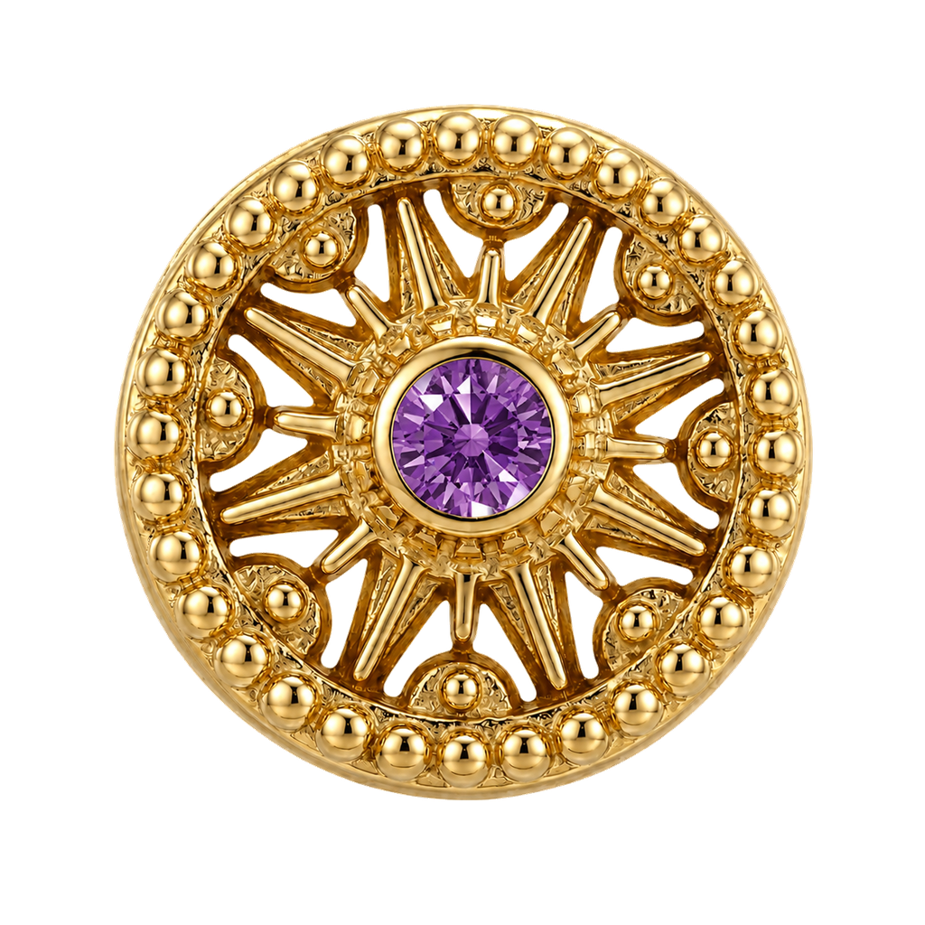 Sun Dial - 14K Gold Threadless/Threaded