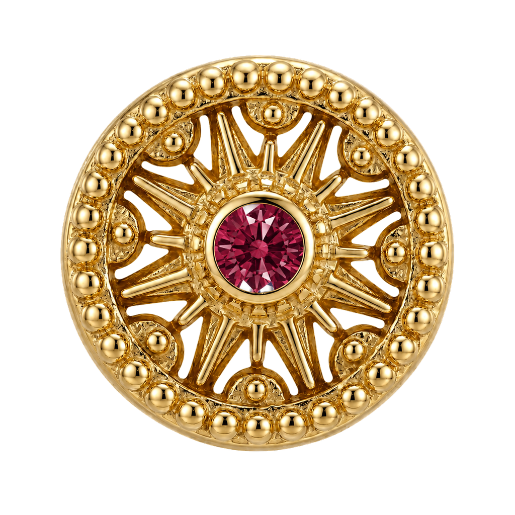 Sun Dial - 14K Gold Threadless/Threaded