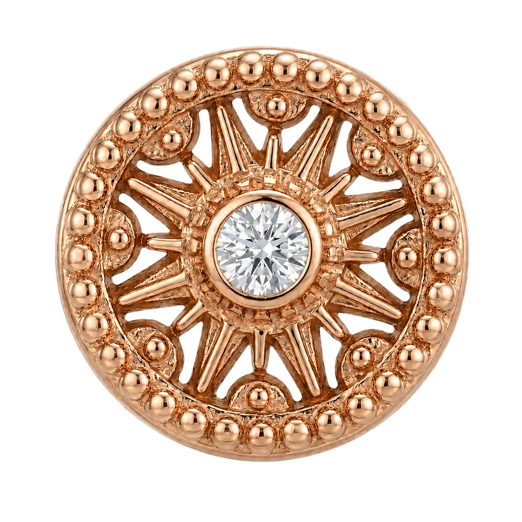 Sun Dial - 14K Gold Threadless/Threaded