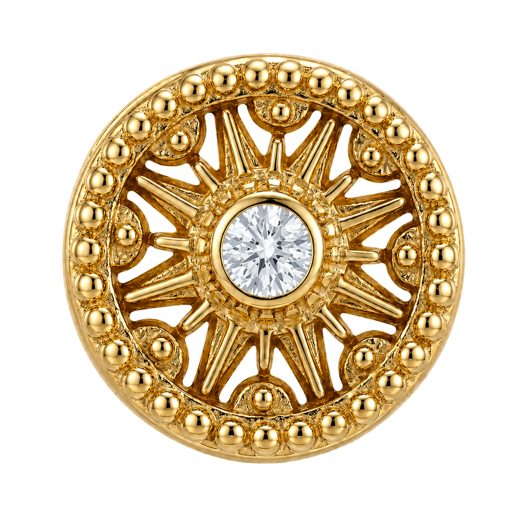 Sun Dial - 14K Gold Threadless/Threaded
