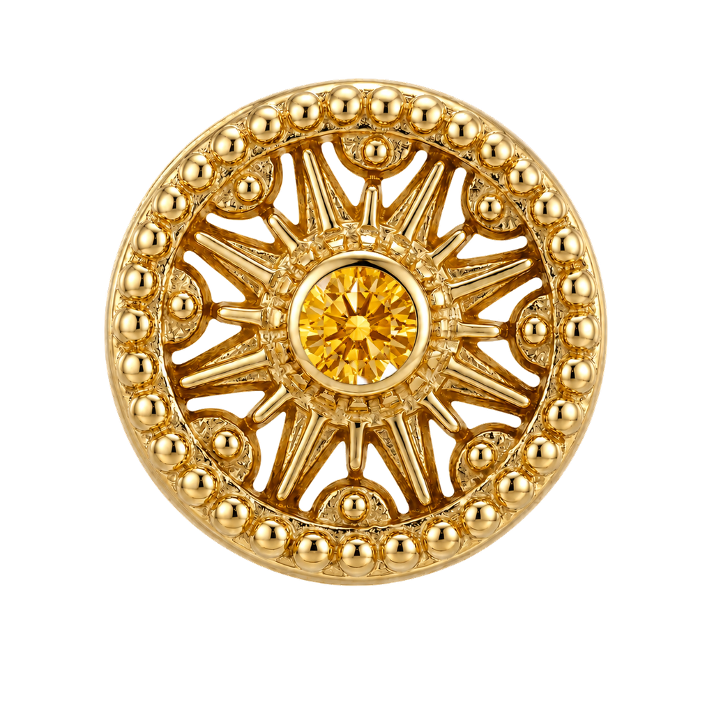 Sun Dial - 14K Gold Threadless/Threaded