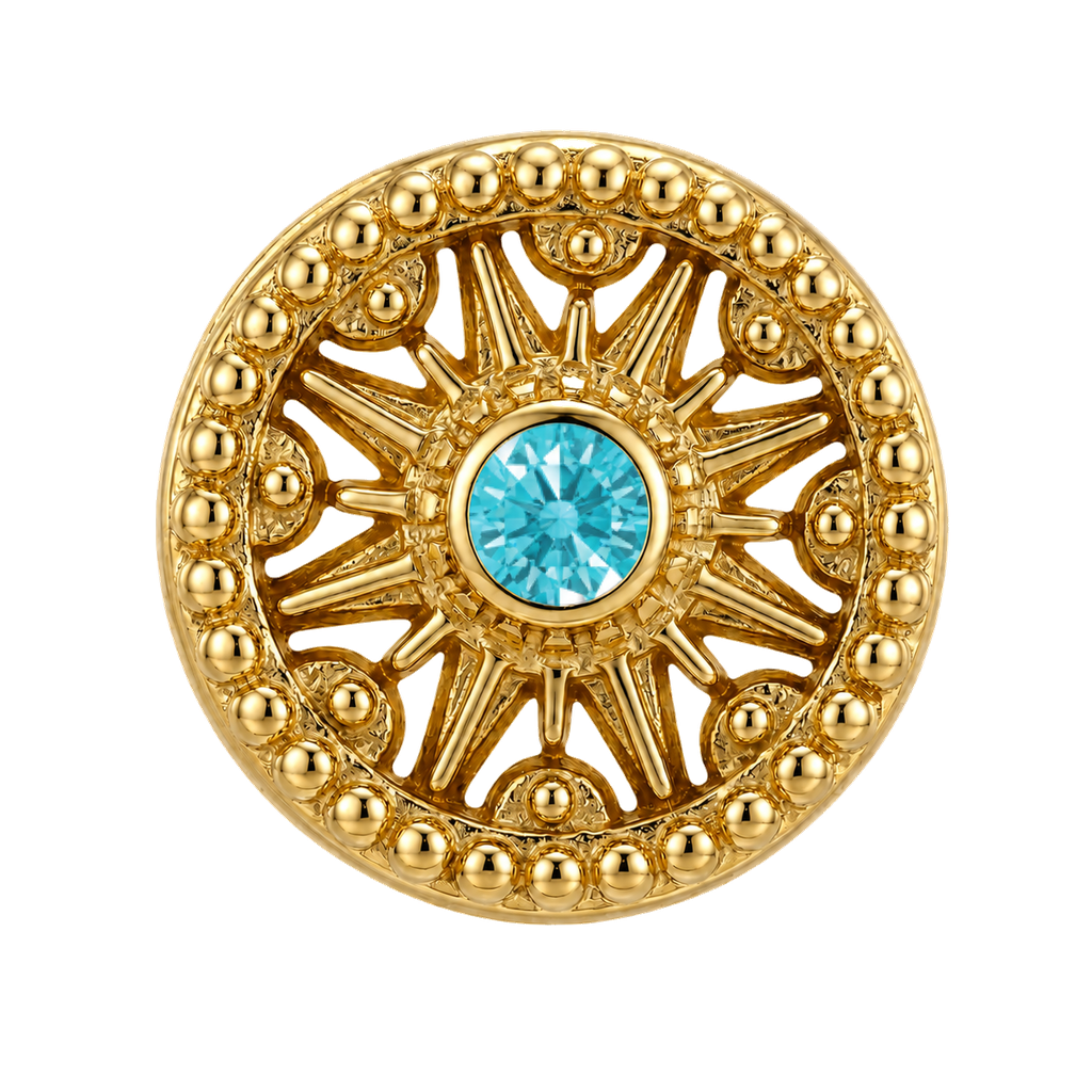 Sun Dial - 14K Gold Threadless/Threaded