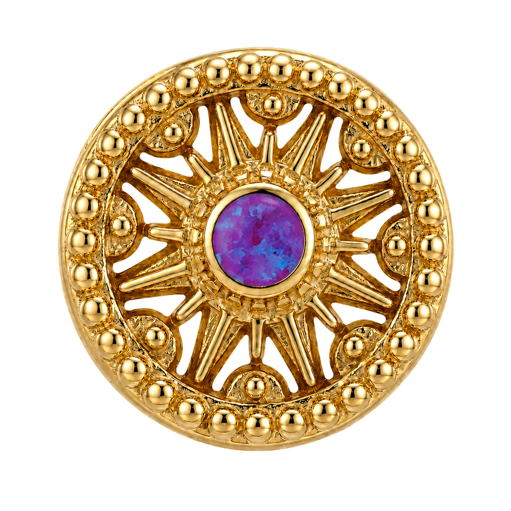 Sun Dial - 14K Gold Threadless/Threaded