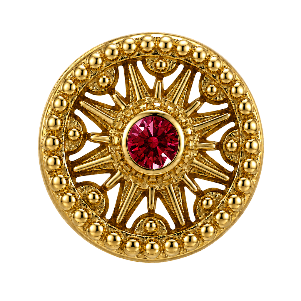 Sun Dial - 14K Gold Threadless/Threaded