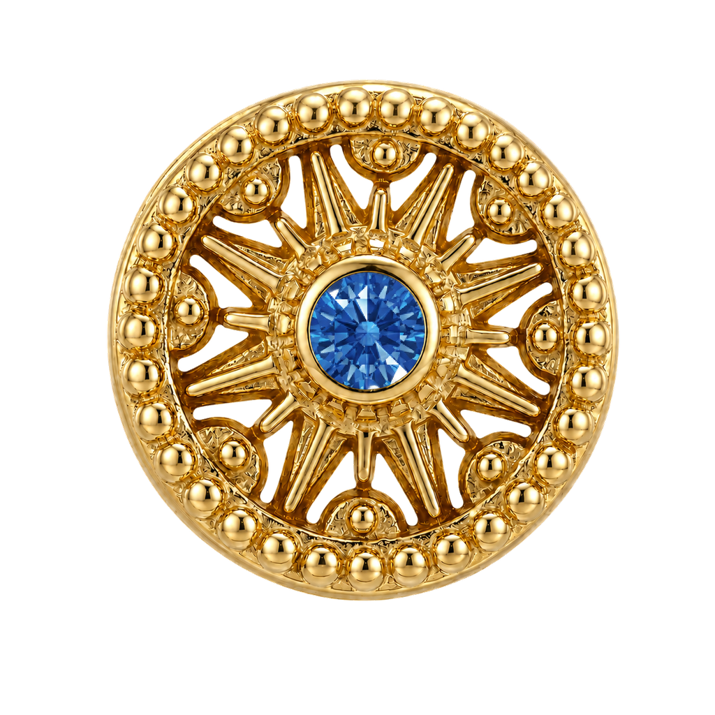 Sun Dial - 14K Gold Threadless/Threaded