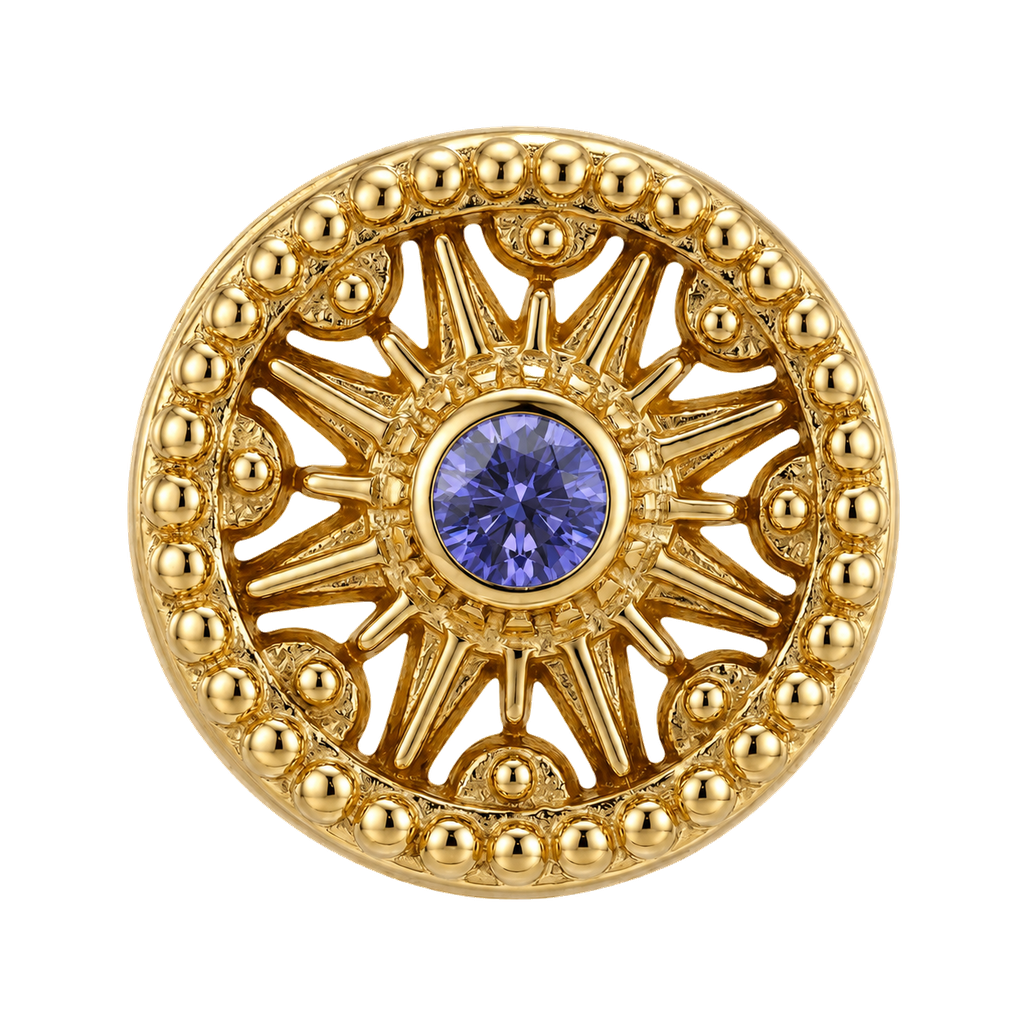 Sun Dial - 14K Gold Threadless/Threaded