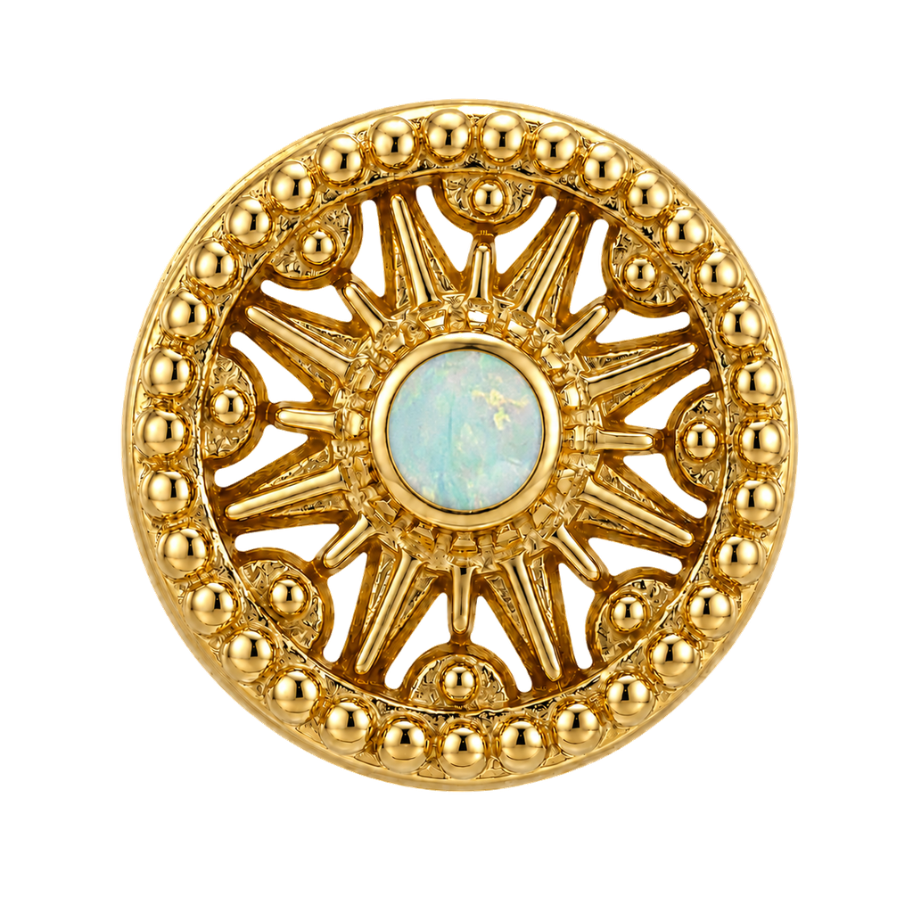 Sun Dial - 14K Gold Threadless/Threaded