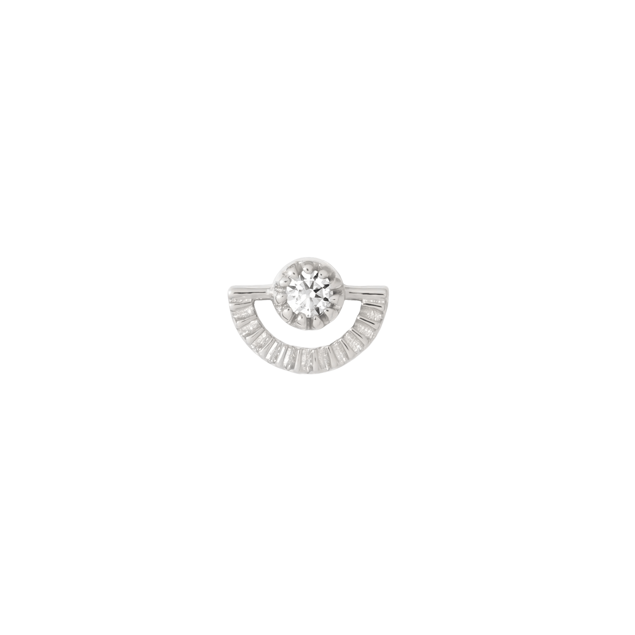 Sun Rays Pin - 14K Gold Gem Threadless End - piercing - zone.com