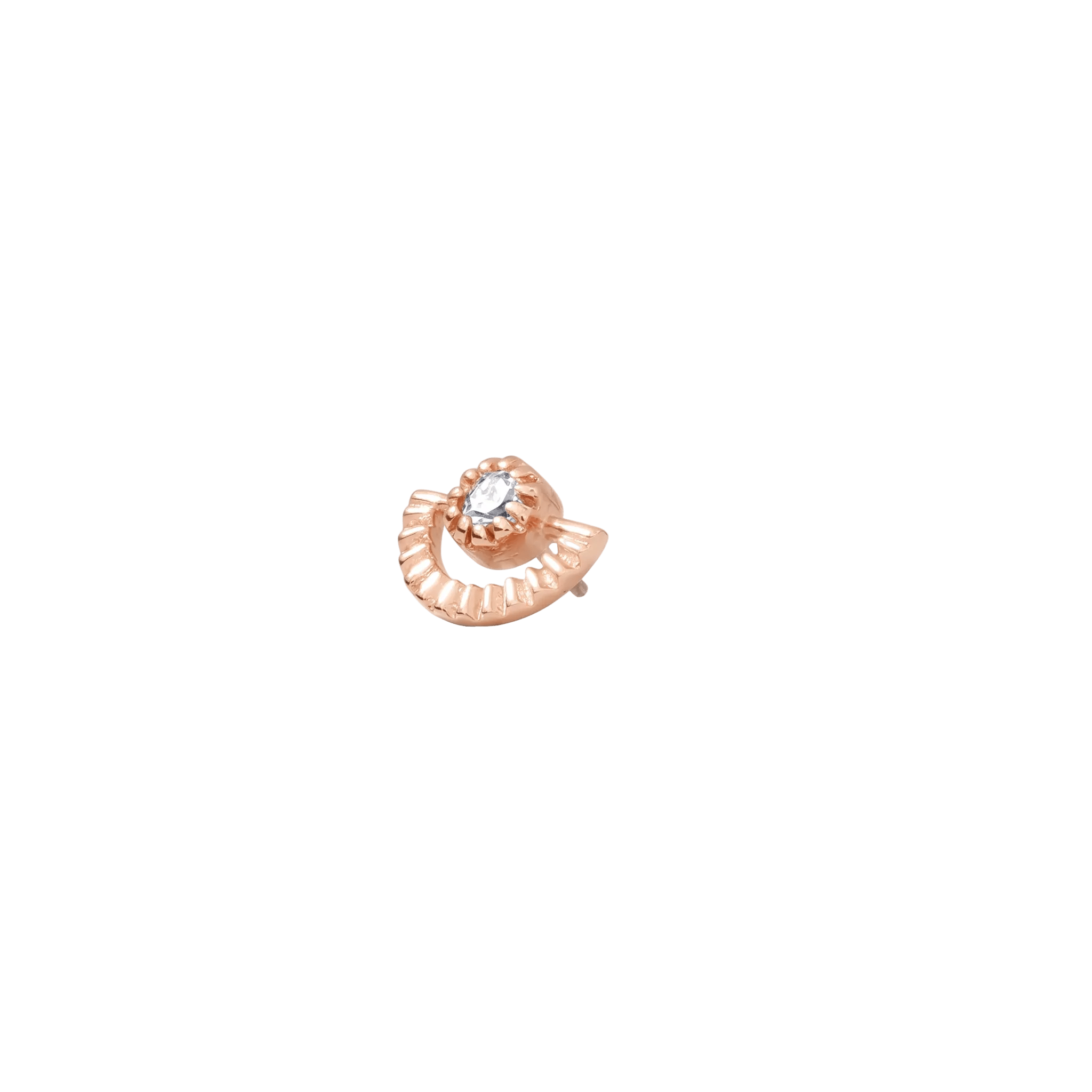 Sun Rays Pin - 14K Gold Gem Threadless End - piercing - zone.com