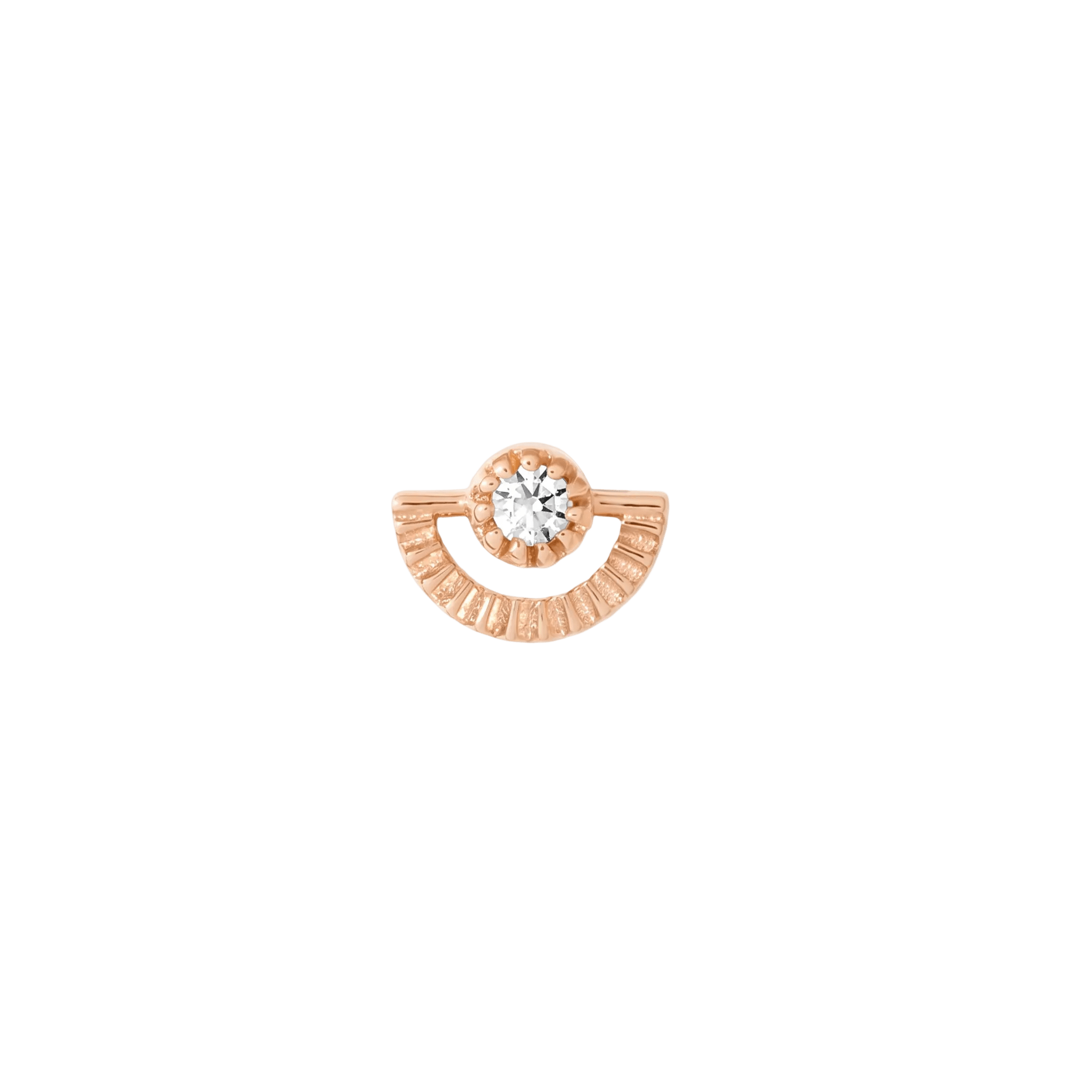 Sun Rays Pin - 14K Gold Gem Threadless End - piercing - zone.com