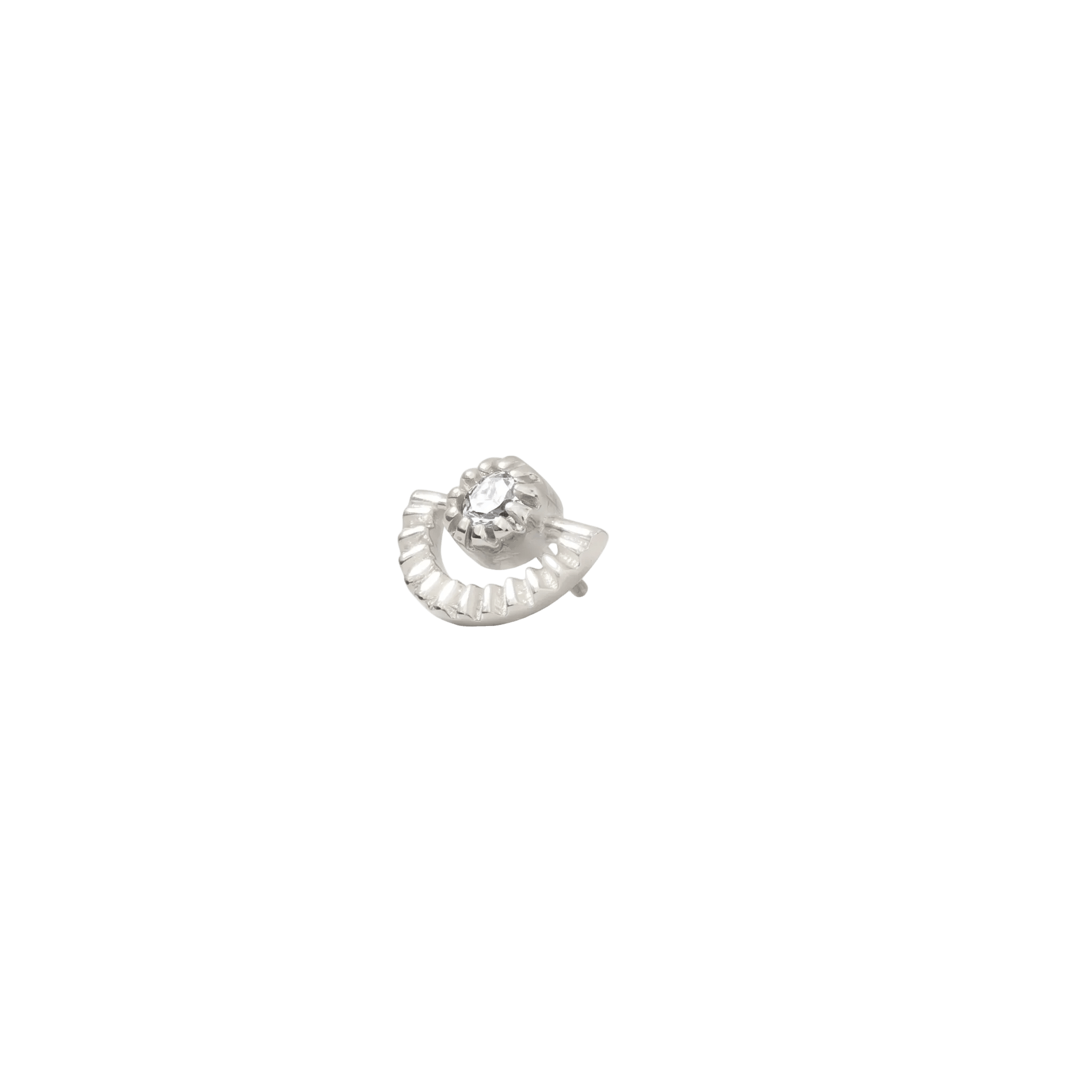 Sun Rays Pin - 14K Gold Gem Threadless End - piercing - zone.com